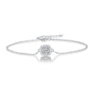Moissanit Armband mit 1 Karat VVS1 Reinheit und D Farbgrad aus rhodiniertem 925 Silber (18 cm)