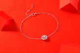 Moissanit Armband mit 1 Karat VVS1 Reinheit und D Farbgrad aus rhodiniertem 925 Silber (18 cm)