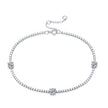 Moissanit Tennis Armband mit 0.9 Karat VVS1 Reinheit und D Farbgrad aus rhodiniertem 925 Silber (18 cm)