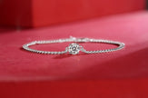 Moissanit  Armband mit 1 Karat VVS1 Reinheit und D Farbgrad aus rhodiniertem 925 Silber (18 cm)