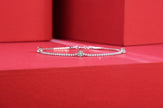 Moissanit Tennis Armband mit 0.9 Karat VVS1 Reinheit und D Farbgrad aus rhodiniertem 925 Silber (18 cm)