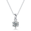 Moissanit Halskette 2 Karat in VVS-Reinheit und Farbgrad D - rhodinierte Solitär Anhänger mit eleganter  Kette aus 925er Silber