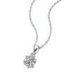 Moissanit Halskette 2 Karat in VVS-Reinheit und Farbgrad D - rhodinierte Solitär Anhänger mit eleganter  Kette aus 925er Silber