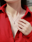 Moissanit Halskette 2 Karat in VVS-Reinheit und Farbgrad D - rhodinierte Solitär Anhänger mit eleganter  Kette aus 925er Silber