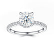 Moissanit Ring / Verlobungsring / Silberring mit 2.39 Karat VVS1 Reinheit und Farbgrad D im Brilliantschliff in rhodiniertem 925 Sterlingsilber.
