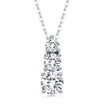 Moissanit Halskette 1.8 Karat in VVS1 Reinheit und Farbgrad D - rhodinierte Anhänger mit eleganter  Kette aus 925er Silber