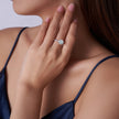 Moissanit Ring / Verlobungsring / Silberring mit 2.39 Karat VVS1 Reinheit und Farbgrad D im Brilliantschliff in rhodiniertem 925 Sterlingsilber.
