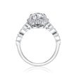 Moissanit Ring / Verlobungsring / Silberring mit 3 Karat VVS1 Reinheit und Farbgrad D im Tropfen-Schliff in rhodiniertem 925 Sterlingsilber.