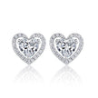 Elegante Moissanit Herzschliff Ohrstecker mit 2.25 Karat in höchster VVS1-Reinheit und edlem D-Farbgrad aus rhodiniertem 925 Silber