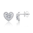 Elegante Moissanit Herzschliff Ohrstecker mit 2.25 Karat in höchster VVS1-Reinheit und edlem D-Farbgrad aus rhodiniertem 925 Silber