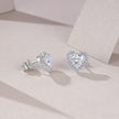 Elegante Moissanit Herzschliff Ohrstecker mit 2.25 Karat in höchster VVS1-Reinheit und edlem D-Farbgrad aus rhodiniertem 925 Silber