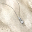 Moissanit Halskette 1.8 Karat in VVS1 Reinheit und Farbgrad D - rhodinierte Anhänger mit eleganter  Kette aus 925er Silber