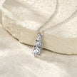 Moissanit Halskette 1.8 Karat in VVS1 Reinheit und Farbgrad D - rhodinierte Anhänger mit eleganter  Kette aus 925er Silber