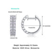 Elegante Moissanit Creolen mit jeweils 1 Karat in höchster VVS1-Reinheit und edlem D-Farbgrad aus rhodiniertem 925 Silber