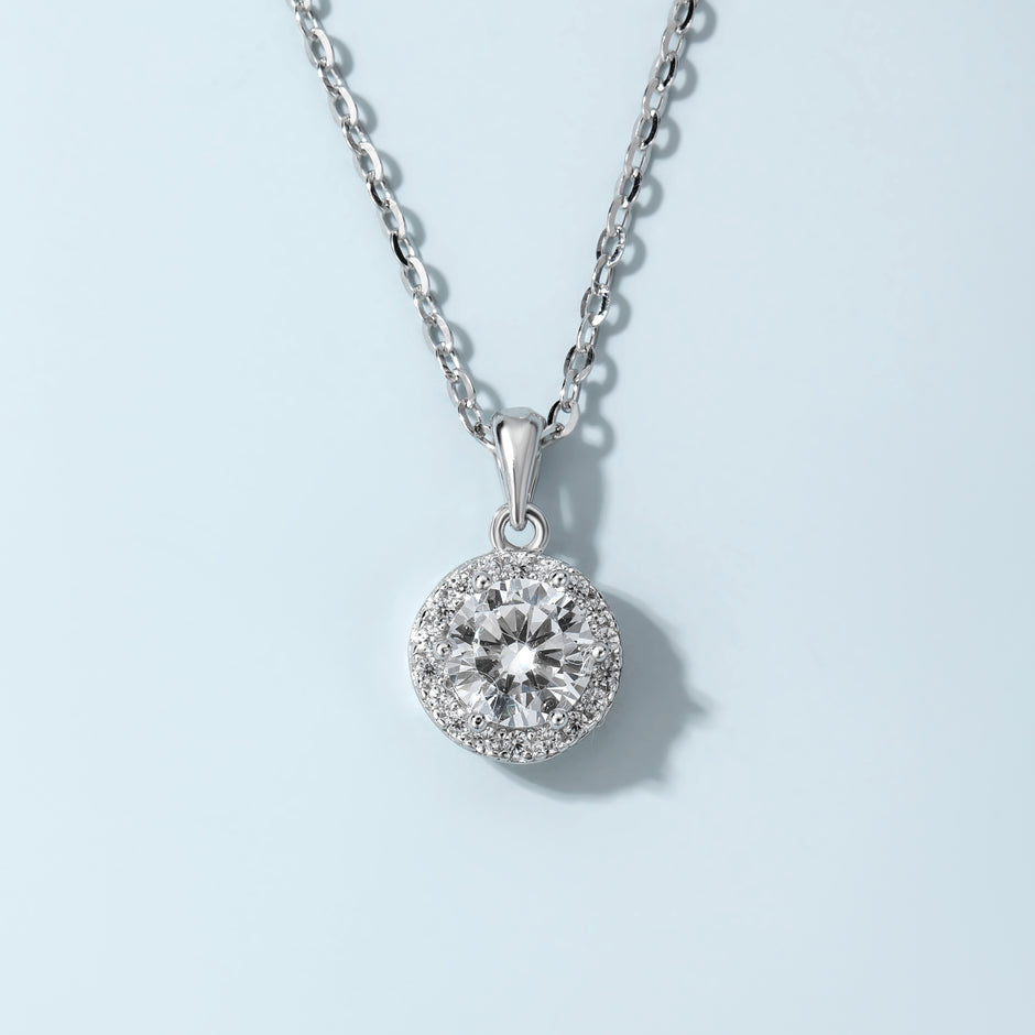 Halskette Silber 925 - Brilliantschliff rhodiniert 45cm