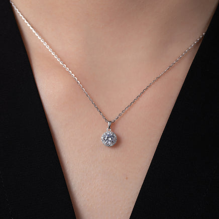 Halskette Silber 925 - Brilliantschliff rhodiniert 45cm