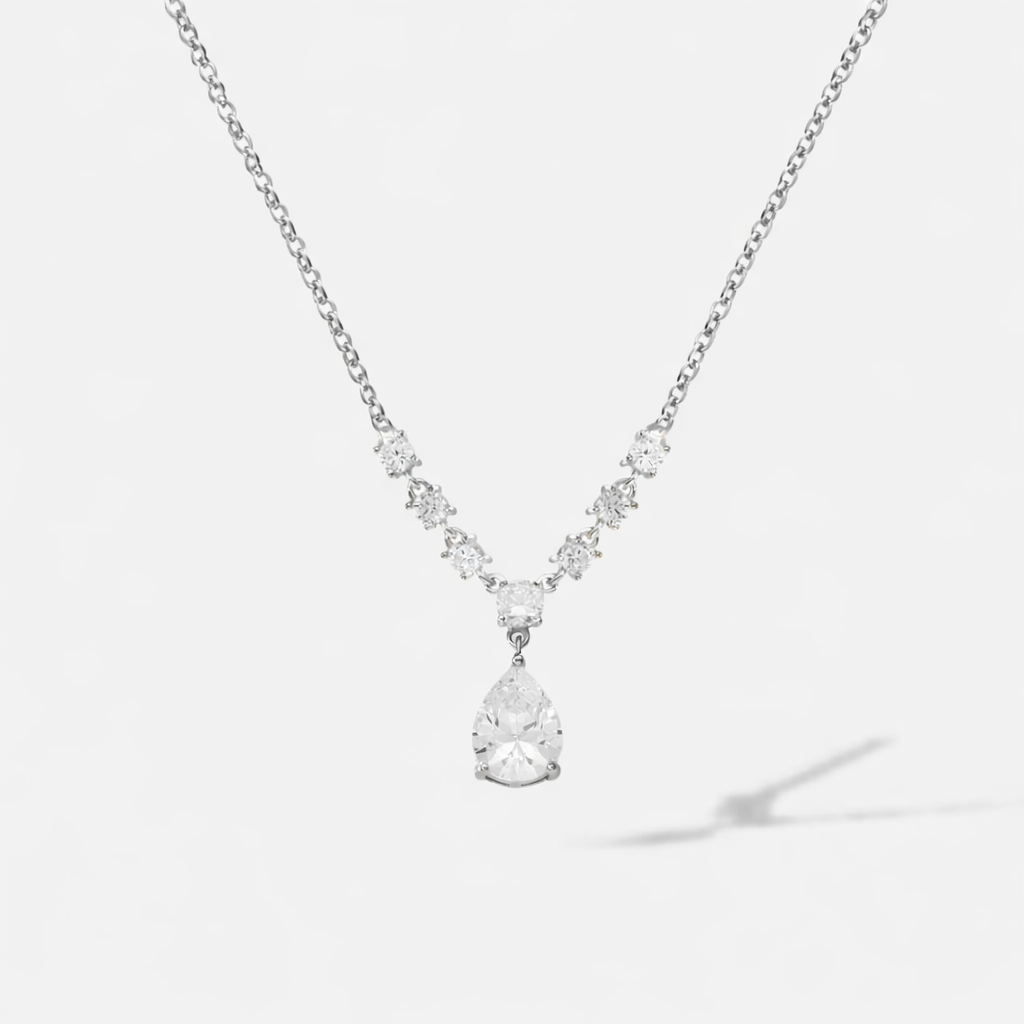 Silber Halskette 925 - 18k vergoldetet mit Zirkonia 45 cm
