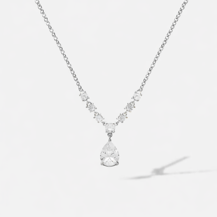 Silber Halskette 925 - 18k vergoldetet mit Zirkonia 45 cm