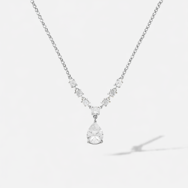 Silber Halskette 925 - 18k vergoldetet mit Zirkonia 45 cm