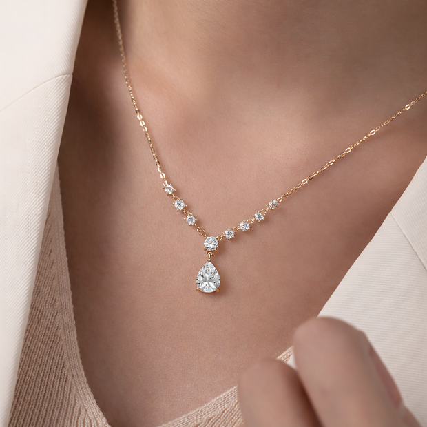 Silber Halskette 925 - 18k vergoldetet mit Zirkonia 45 cm