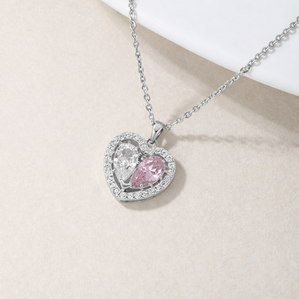 Silber Set Halskette und Ohrringe 925 Silber - Zirkonia und rhodiniert in 45 cm