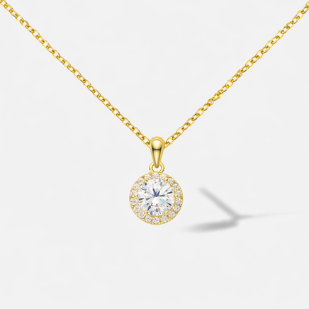 Halskette Silber 925 - rhodiniert Zirkonia in Brilliantschliff 45 cm