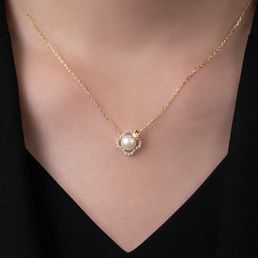 Silber Set Halskette und Ohrringe 925 Silber - Zirkonia und rhodiniert in 45 cm