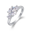 Moissanit Ring / Verlobungsring / Silberring mit 2.45 Karat VVS1 Reinheit und Farbgrad D im Brilliantschliff in rhodiniertem 925 Sterlingsilber.