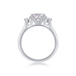 Moissanit Ring / Verlobungsring / Silberring mit 2.45 Karat VVS1 Reinheit und Farbgrad D im Brilliantschliff in rhodiniertem 925 Sterlingsilber.