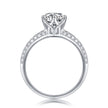Moissanit Ring / Verlobungsring / Silberring mit 1.29 Karat VVS1 Reinheit und Farbgrad D im Brilliantschliff in rhodiniertem 925 Sterlingsilber.