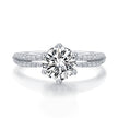 Moissanit Ring / Verlobungsring / Silberring mit 1.29 Karat VVS1 Reinheit und Farbgrad D im Brilliantschliff in rhodiniertem 925 Sterlingsilber.