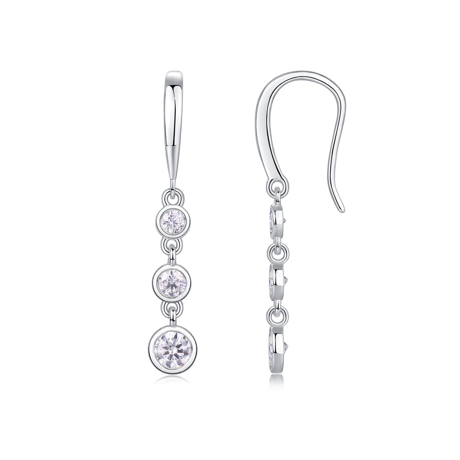 Elegante Moissanit Ohrringe mit 0.92 Karat in höchster VVS1-Reinheit und edlem D-Farbgrad aus rhodiniertem 925 Silber