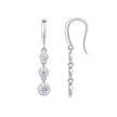 Elegante Moissanit Ohrringe mit 0.92 Karat in höchster VVS1-Reinheit und edlem D-Farbgrad aus rhodiniertem 925 Silber
