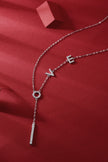 Moissanit Halskette 0.4 Karat in VVS-Reinheit und Farbgrad D - rhodinierter  Anhänger mit eleganter  Kette aus 925er Silber