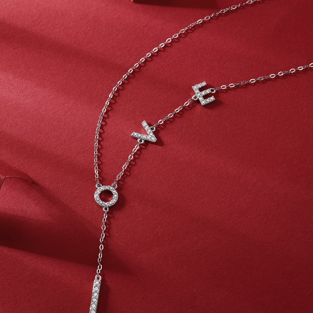 Moissanit Halskette 0.4 Karat in VVS-Reinheit und Farbgrad D - rhodinierter  Anhänger mit eleganter  Kette aus 925er Silber