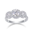 Moissanit Ring / Verlobungsring / Silberring mit 1.2 Karat VVS1 Reinheit und Farbgrad D im Brilliantschliff in rhodiniertem 925 Sterlingsilber.