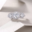 Moissanit Ring / Verlobungsring / Silberring mit 1.2 Karat VVS1 Reinheit und Farbgrad D im Brilliantschliff in rhodiniertem 925 Sterlingsilber.