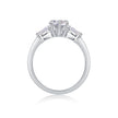 Moissanit Ring / Verlobungsring / Silberring mit 1 Karat VVS1 Reinheit und Farbgrad D im Herz-Schliff in rhodiniertem 925 Sterlingsilber.