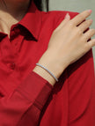 Moissanit Tennis Armband mit 1 Karat VVS1 Reinheit und D Farbgrad aus rhodiniertem 925 Silber (18 cm)