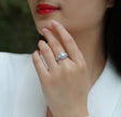 Moissanit Ring / Verlobungsring / Silberring mit 1.58 Karat VVS1 Reinheit und Farbgrad D im Brilliantschliff in rhodiniertem 925 Sterlingsilber.