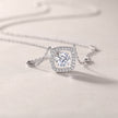 Moissanit Halskette 1.58 Karat in VVS1  Reinheit und Farbgrad D - rhodinierte Anhänger mit eleganter  Kette aus 925er Silber