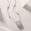 Moissanit Halskette 1.58 Karat in VVS1  Reinheit und Farbgrad D - rhodinierte Anhänger mit eleganter  Kette aus 925er Silber