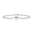 Moissanit Tennis Armband mit 0.9 Karat VVS1 Reinheit und D Farbgrad aus rhodiniertem 925 Silber (18 cm)