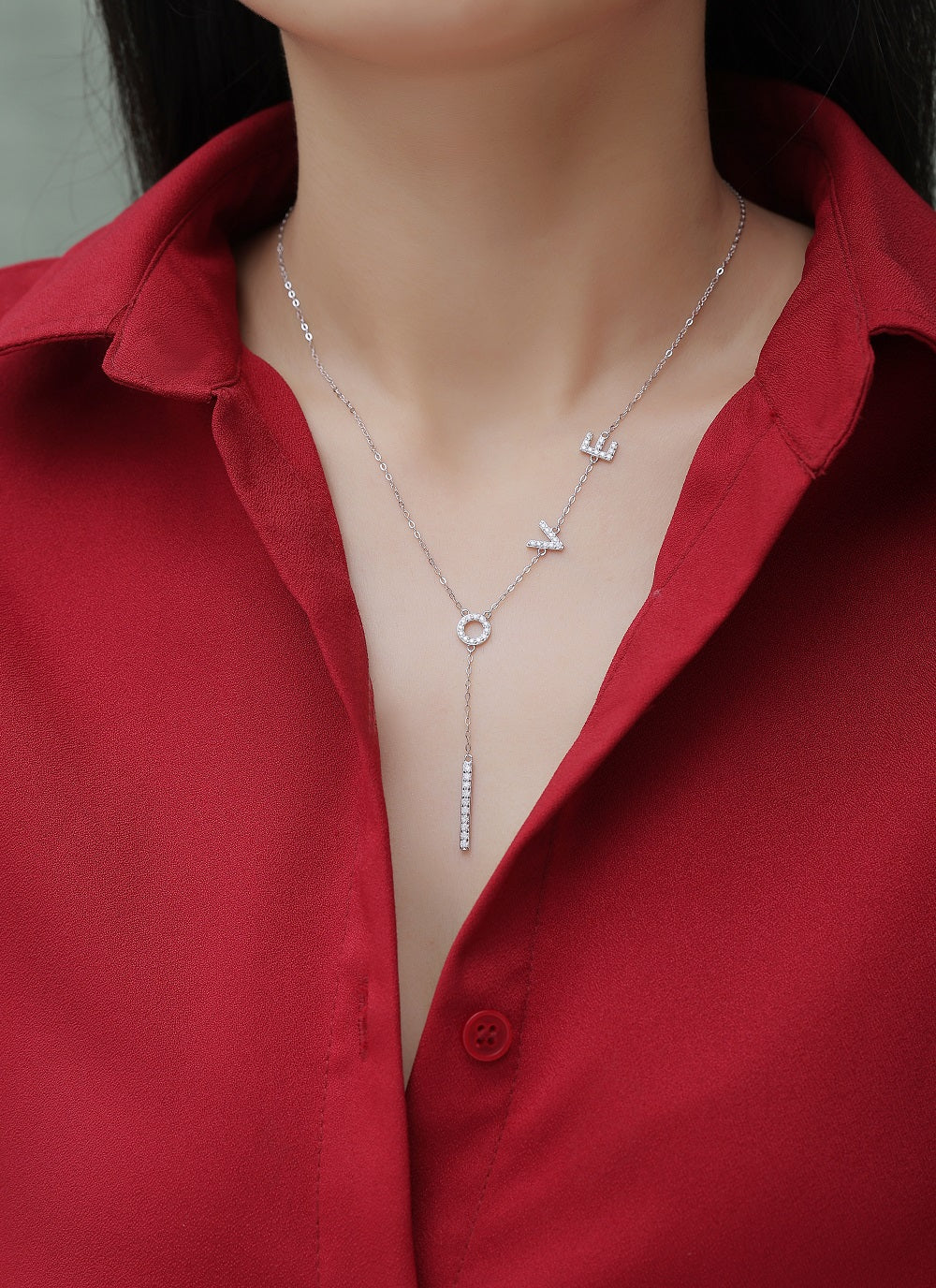 Moissanit Halskette 0.4 Karat in VVS-Reinheit und Farbgrad D - rhodinierter  Anhänger mit eleganter  Kette aus 925er Silber