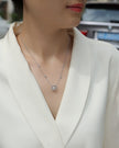 Moissanit Halskette 1.58 Karat in VVS1  Reinheit und Farbgrad D - rhodinierte Anhänger mit eleganter  Kette aus 925er Silber