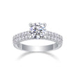 Moissanit Ring / Verlobungsring / Silberring mit 1 Karat VVS1 Reinheit und Farbgrad D im Brilliantschliff in rhodiniertem 925 Sterlingsilber.