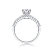 Moissanit Ring / Verlobungsring / Silberring mit 1 Karat VVS1 Reinheit und Farbgrad D im Brilliantschliff in rhodiniertem 925 Sterlingsilber.