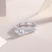 Moissanit Ring / Verlobungsring / Silberring mit 1 Karat VVS1 Reinheit und Farbgrad D im Brilliantschliff in rhodiniertem 925 Sterlingsilber.