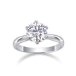 Moissanit Ring / Verlobungsring / Silberring mit 2 Karat VVS1 Reinheit und Farbgrad D im Brilliantschliff in rhodiniertem 925 Sterlingsilber.