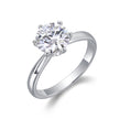 Moissanit Ring / Verlobungsring / Silberring mit 2 Karat VVS1 Reinheit und Farbgrad D im Brilliantschliff in rhodiniertem 925 Sterlingsilber.